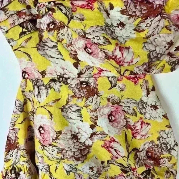NEW! Bardot Gisella Linen Blend Strapless Tropical Floral Mini Dress - Picture 8 of 8
